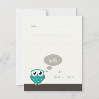 De Correspondance Claude le Petit-Hibou (rayé) | Carte plate non pli