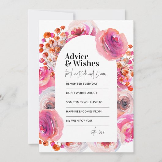 De Correspondance Conseil & souhaits Carte Rose Floral Arch Design (Devant)