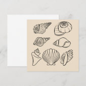 De Correspondance Coquillage, Plage Stations Carte à Note Plat (Devant / Derrière)