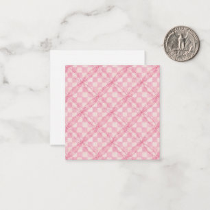 DE CORRESPONDANCE COUSIN PINK CHECK 2,5" CARTE CARRÉE PLATE