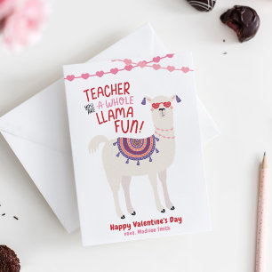 De Correspondance Cute Llama Professeur Carte Saint Valentin