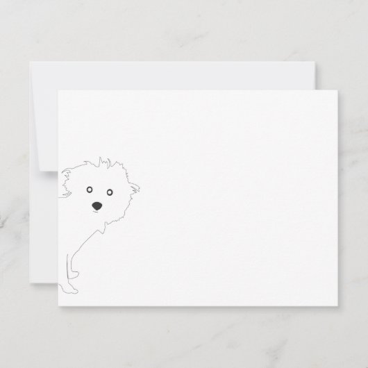 De Correspondance Cute Peeeeup blanc Carte pour notes plat (Devant)