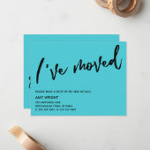 De Correspondance Décontracté J'ai déplacé Turquoise Nouvelle carte (Devant/Arrière en situation)