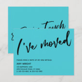 De Correspondance Décontracté J'ai déplacé Turquoise Nouvelle carte (Devant / Derrière)