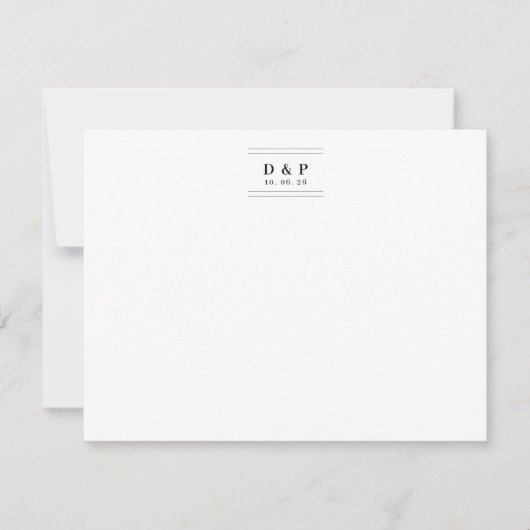 De Correspondance Design Carte pour notes intemporel et simple avec  (Devant)