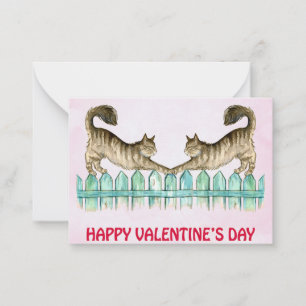 De Correspondance Deux chats sur la clôture carte valentine