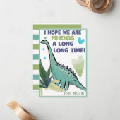 De Correspondance Dinosaur Carte Saint-Valentin pour enfants amis (Devant/Arrière en situation)