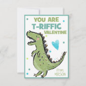 De Correspondance Dinosaur Carte Saint Valentin pour les enfants, Vo (Devant)