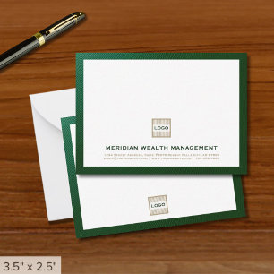 De Correspondance Élégant Carte pour notes vert avec logo