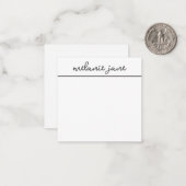 De Correspondance Élégant design moderne Script blanc carte note pla (Devant/Arrière en situation)