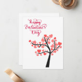 De Correspondance Élégant rose avec carte blanche Valentines (Devant/Arrière en situation)