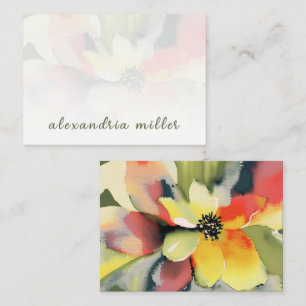 De Correspondance Elégante carte florale aquarelle avec nom