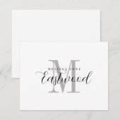 De Correspondance Élégante carte Monogram Flat Note (Devant / Derrière)