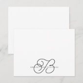 De Correspondance Élégante carte Monogram Flat Note (Devant / Derrière)