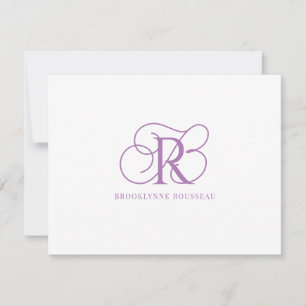 De Correspondance Élégante carte Monogram Lavender