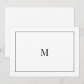 De Correspondance Élégante carte Monogramme noir et blanc (Devant / Derrière)
