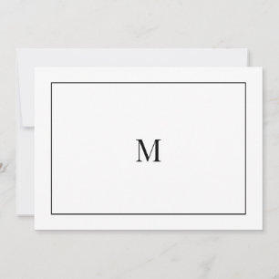 De Correspondance Élégante carte Monogramme noir et blanc