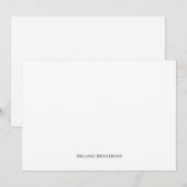 De Correspondance Élégante carte Noir et Blanc Classic (Devant / Derrière)