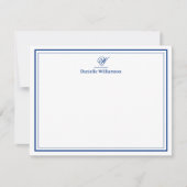 De Correspondance Élégante carte plate à double bordure monogramme b (Devant)