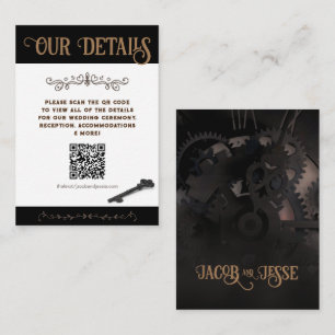 De Correspondance Elégante carte RSVP Black Steampunk