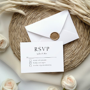 De Correspondance Elégante carte RSVP moderne noir et blanc