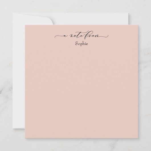 De Correspondance Élégante carte simple "A Note From" en rose vif (Devant)