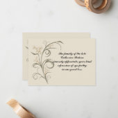 De Correspondance Eternel - Bereavement Merci Carte pour notes (Devant/Arrière en situation)