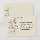 De Correspondance Eternel - Bereavement Merci Carte pour notes (Devant / Derrière)