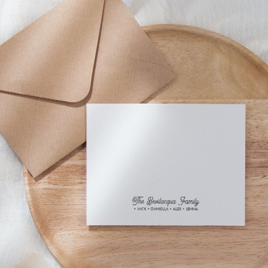 De Correspondance FAMILLE CARTE POUR NOTES papeterie Noms Cursive Gr