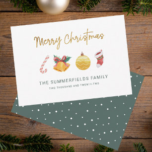De Correspondance Famille Noël Moderne Non Photo Carte