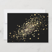De Correspondance Faux Gold Confetti sur Black Flat Carte pour notes (Dos)