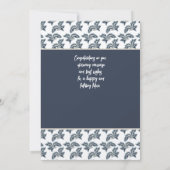 De Correspondance Félicitations Douche ou Carte Mariage Bleu Tan (Dos)