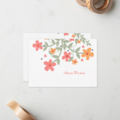 De Correspondance Fleurs douces Carte pour notes personnalisé (Devant/Arrière en situation)