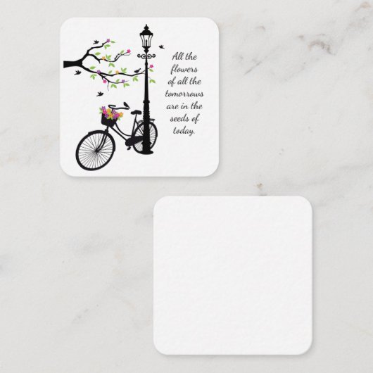 De Correspondance Fleurs et oiseaux carte pour notes (Devant / Derrière)