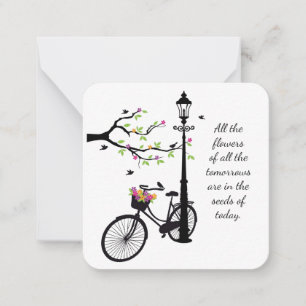 De Correspondance Fleurs et oiseaux carte pour notes