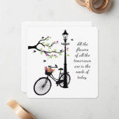 De Correspondance Fleurs et oiseaux carte pour notes 5x5 (Devant/Arrière en situation)