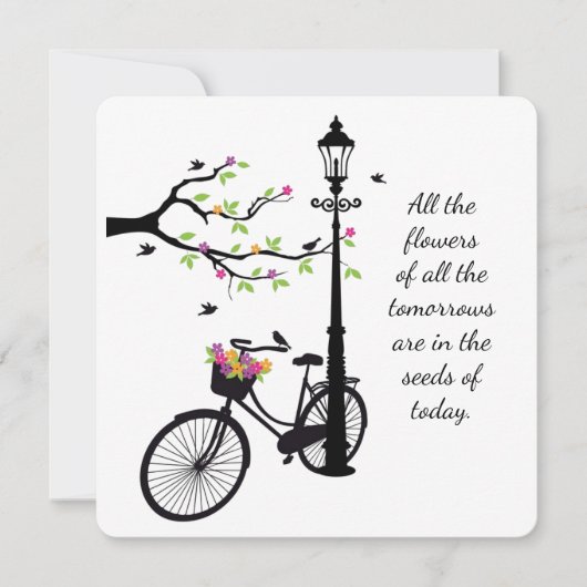 De Correspondance Fleurs et oiseaux carte pour notes 5x5 (Devant)