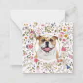 De Correspondance Floral Bulldog Chien Maman Carte pour notes (Devant)