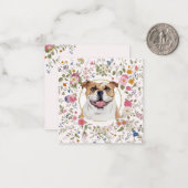 De Correspondance Floral Bulldog Chien Maman Carte pour notes (Devant/Arrière en situation)