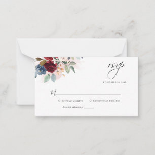 De Correspondance Floral Eucalyptus Bourgogne Mariage Carte RSVP