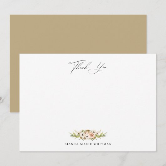 De Correspondance Forêt Botanique Floral Merci Carte Note (Devant / Derrière)