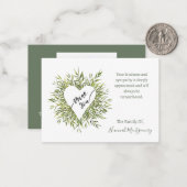 De Correspondance Frame Heart Willow Branches Sympathie Carte Merci (Devant/Arrière en situation)