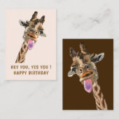 De Correspondance Funny Giraffe Carte d'anniversaire (Devant / Derrière)