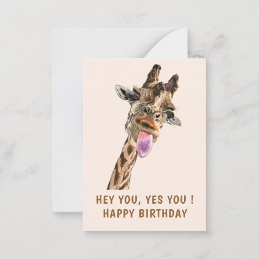 De Correspondance Funny Giraffe Carte d'anniversaire (Devant)