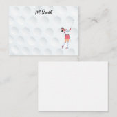 De Correspondance Golf avec nom pour carte golfer Note (Devant / Derrière)