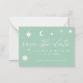 De Correspondance Green Boho Starry Wedding Enregistrer La Carte Dat (Devant)