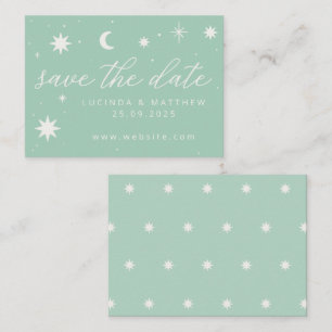 De Correspondance Green Boho Starry Wedding Enregistrer La Carte Dat