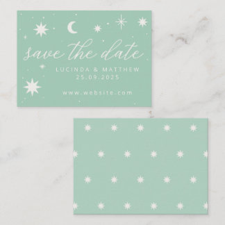 De Correspondance Green Boho Starry Wedding Enregistrer La Carte Dat