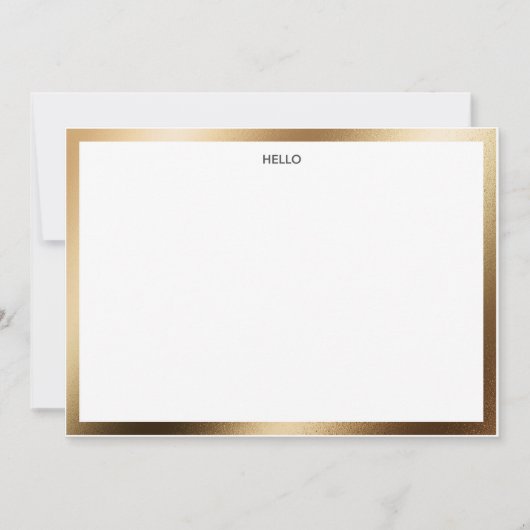 De Correspondance Hello Gold Border Carte pour notes (Devant)