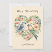 De Correspondance Heureuse Sainte-Valentin Carte photo d'aquarelle o (Devant)